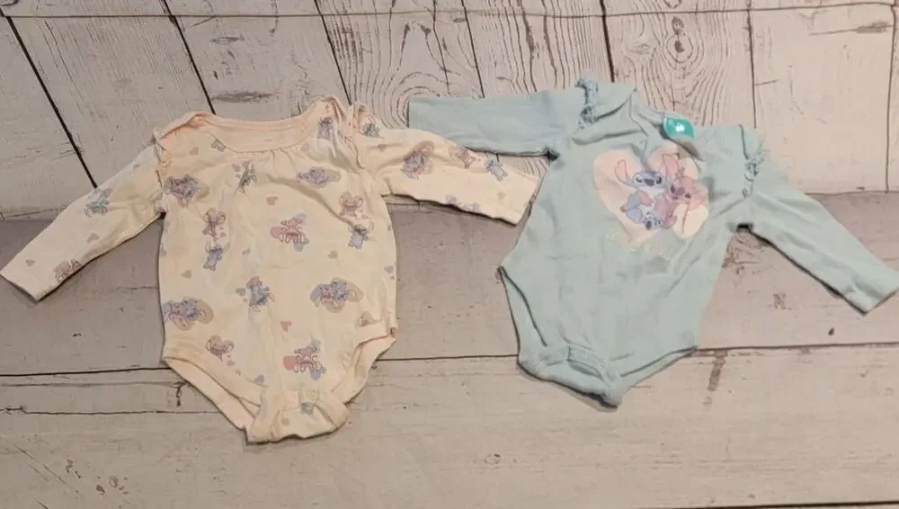 Baby Girl Stitch Angel Body Suits Long Sleeve 3-6months